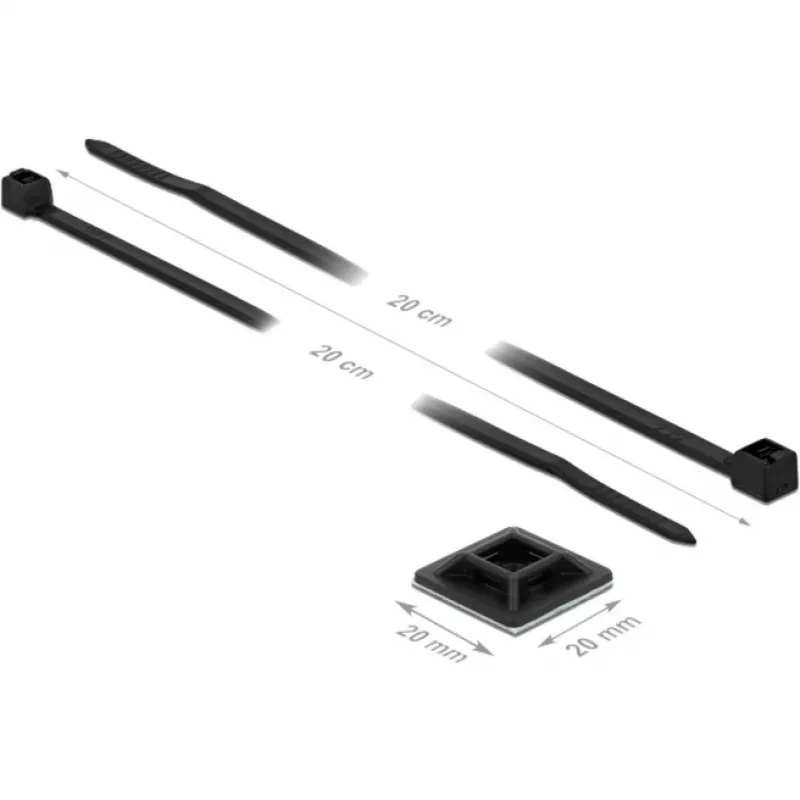 Suporte para abraçadeiras DeLOCK 18680 preto nylon 10 unid.