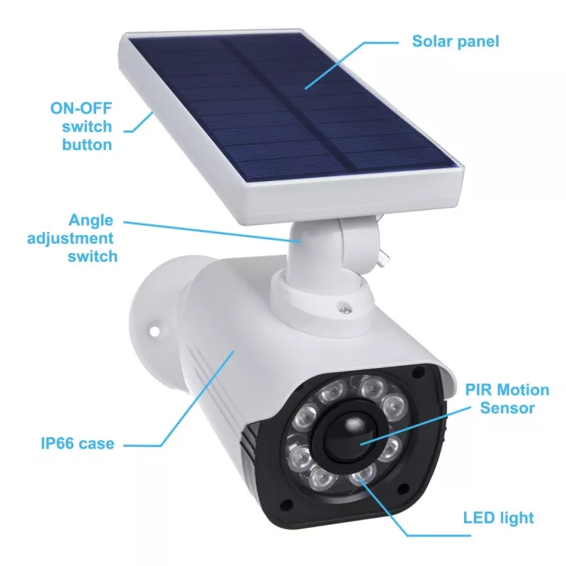 Câmara de vigilância câmara falsa solar com luz LED SOL1800S CEE