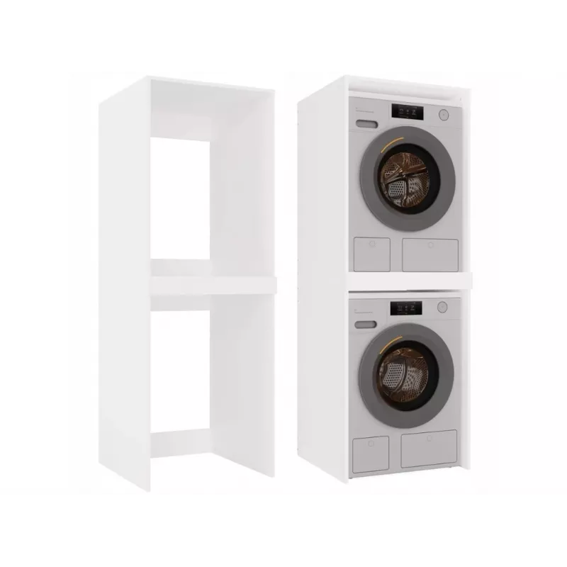 Armário top e shop POLA TWIN para lavandaria para máquina de lavar e secar – branco
