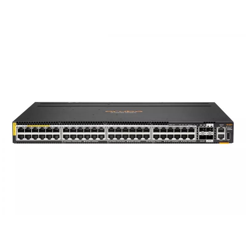 Switch de rede gerido HP Enterprise Aruba R8S90A 48x 5G Ethernet (100/1000/5000) PoE, consola RJ-45/USB-C, 880 Gbit/s