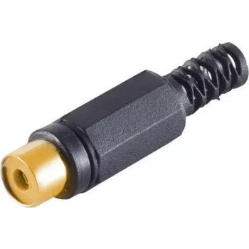 Ficha Cinch ShiverPeaks 51500-SG — ficha de áudio RCA, caixa preta, contactos dourados