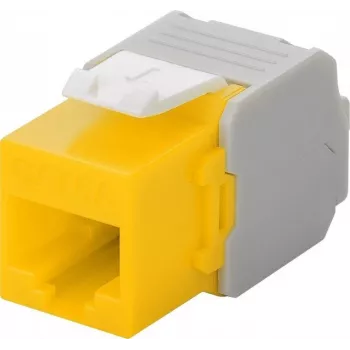 Wentronic Goobay CAT 6a KeyStone conector fêmea RJ45, não blindado, 500 MHz, amarelo-branco (90691)