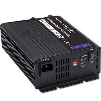 Carregador QOLTEC Monolith 20 A 12 V para baterias LiFePO4, AGM, GEL, SLA
