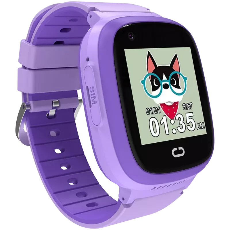 Relógio infantil CANYON Sunny KW-48 vídeo 4G GPS jogos e música Violeta