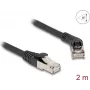 Cabo de rede DeLOCK RJ45 Cat.6A 45° angular para reto 2 m preto