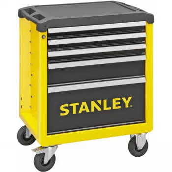 Carrinho de ferramentas Stanley STST74305-1 com 5 gavetas, amarelo/preto, 3 gavetas rasas + 2 gavetas fundas