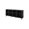 Cómoda cama meble FARO KOM200 CZ — 2000×420×820 mm, estrutura preto mate, frentes em efeito carvalho