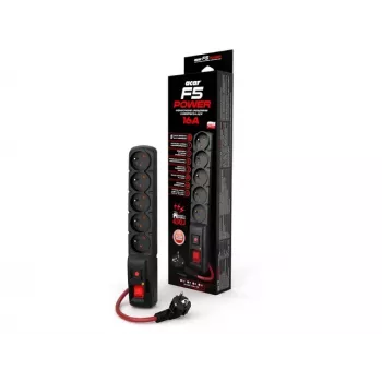 ACAR F5 POWER preto 5 tomadas AC 230 V 3 m