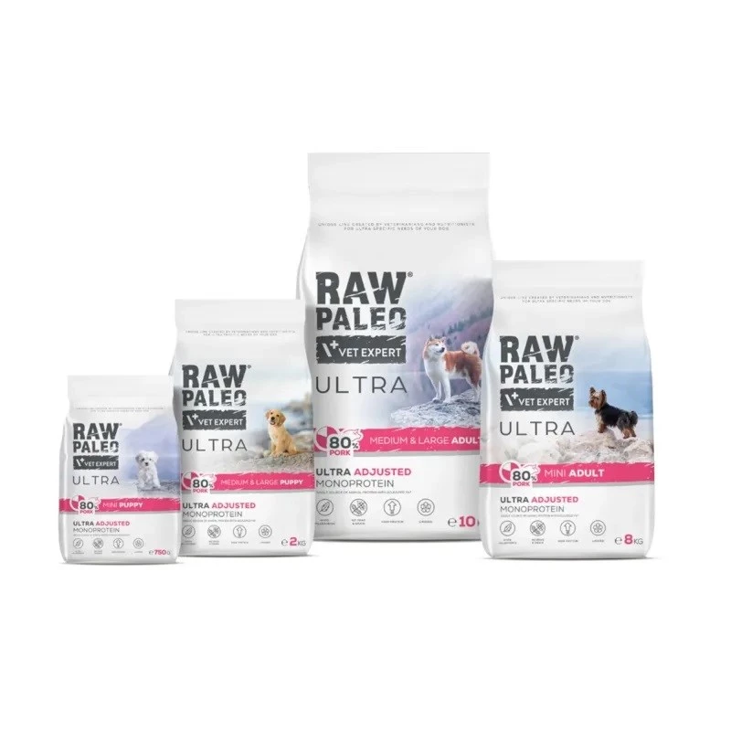 RAW PALEO Ultra Pork Medium & Large Adult - Comida seca para cães - 10 kg