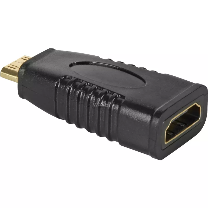Adaptador HDMI™ Wentronic Goobay, conector fêmea HDMI Standard (Tipo A), Preto - conector fêmea HDMI™ A>conector macho HDMI™ C(Mini) (68841)
