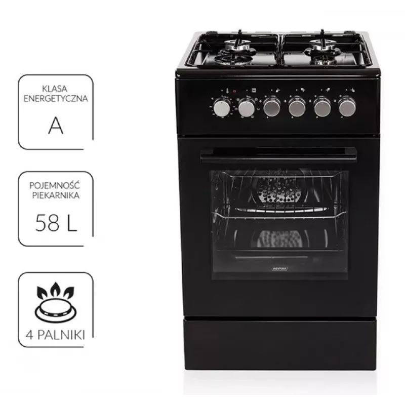 Fogão a gás/elétrico MPM MPM-56-KGM-12B preto