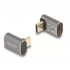 Adaptador USB DeLOCK 40 Gbit/s USB Type-C PD 3.0 100 W ficha para conector fêmea angular 8K 60 Hz metal