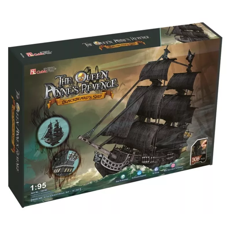 PUZZLE 3D conjunto grande navios piratas Queen Revenge