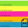 Papel néon colorido Double A, 75 g, A4, 100 folhas, Rainbow 4, 5 cores néon