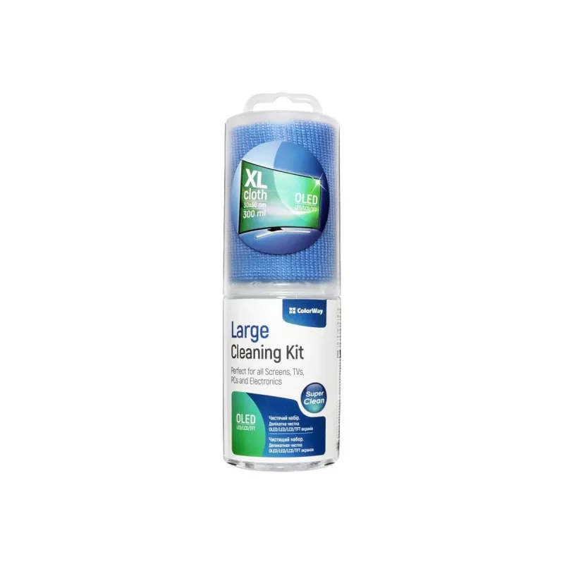 ColorWay | Kit de limpeza eletrónica | pano de microfibra | 300 ml