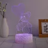 Conjunto de lâmpada LED decorativa Manta SNL115RGB RGB 3D coração