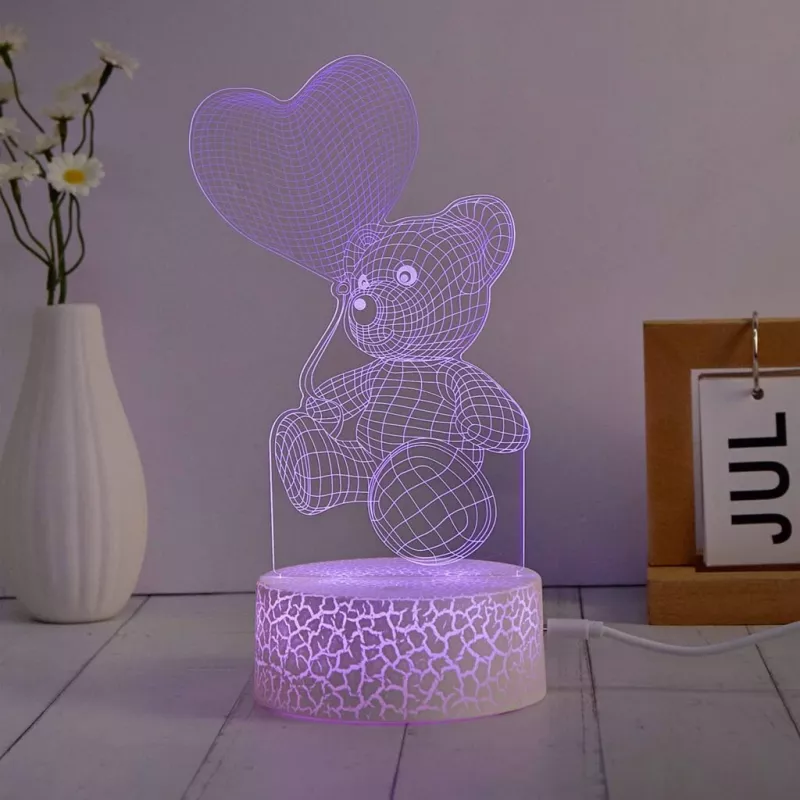 Conjunto de lâmpada LED decorativa Manta SNL115RGB RGB 3D coração