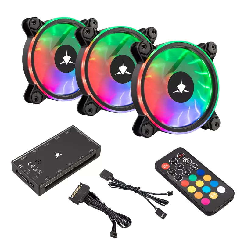 Kit de ventoinha para caixa White Shark Nebula-2 preto – ventoinha ARGB de 120 mm (kit)