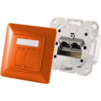 Tomada de rede RJ-45 ShiverPeaks BS74280-O, categoria 6a, metallic orange