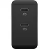 Carregador de interior Goobay 61757 Carregamento rápido USB Type-C 2 Portas Preto