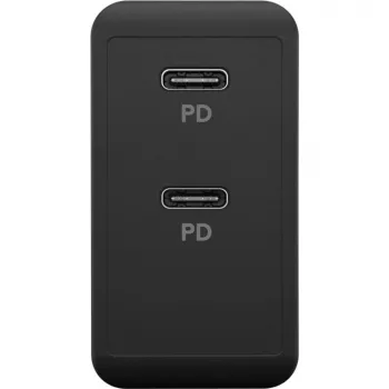 Carregador de interior Goobay 61757 Carregamento rápido USB Type-C 2 Portas Preto