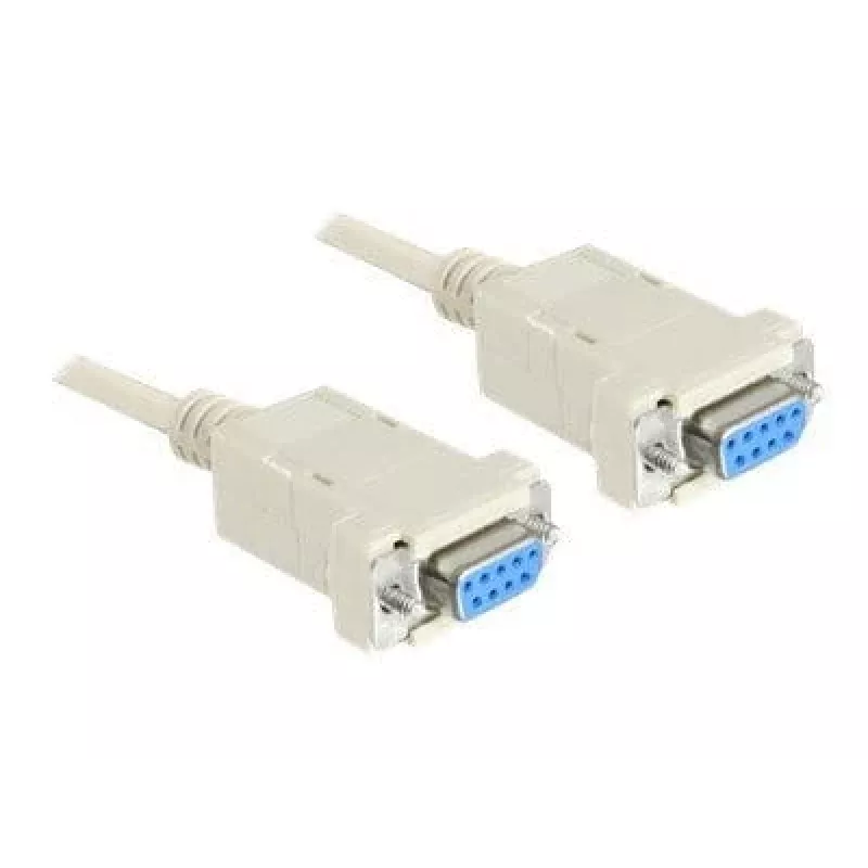 Null modem série 9 pinos conector fêmea para 9 pinos conector fêmea 1,8 m, cabo cinzento, 1,8 metros