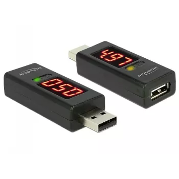 DeLOCK 65569 Adaptador testador de tensão e corrente USB 2.0, preto