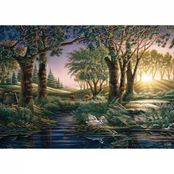 Puzzle Schmidt Spiele Terry Redlin 'Morning Magic at the Pond' — 1000 peças