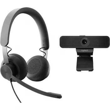Sistema de videoconferência pessoal Logitech Zone Wired UC
