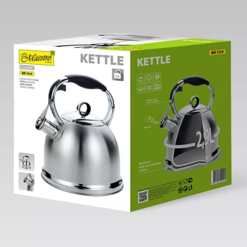 Maestro MR-1334 chaleira não elétrica, 2,9 l, aço inoxidável