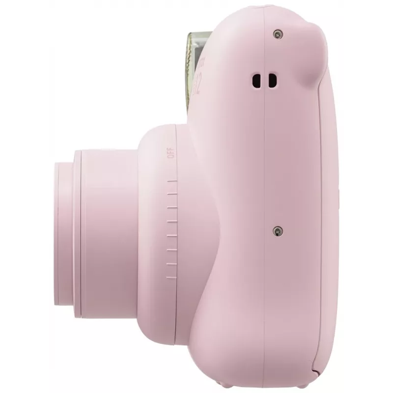 Máquina fotográfica instantânea Fujifilm Instax Mini 12 rosa — imagem 86×54 mm, filme 62×46 mm, distância focal 60 mm