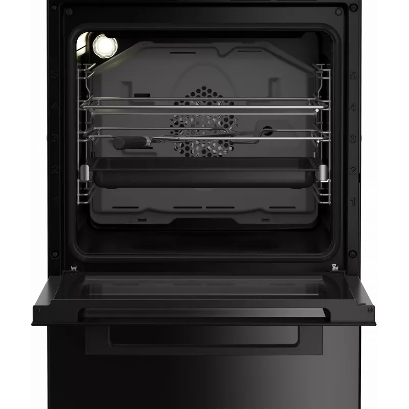 Placa de indução com forno elétrico Beko FSM59305BDT, 60 L, 50 cm de largura, preto, classe de eficiência energética A, indução 4 zonas com boost