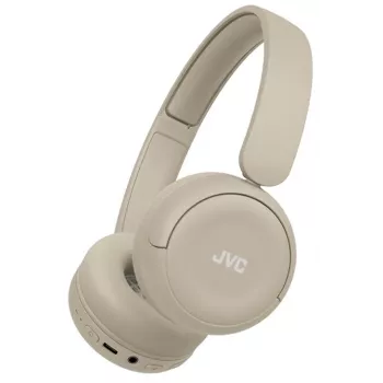 Headset JVC HA-S59W com fios e sem fios arco de cabeça música/dia a dia USB Type-C Bluetooth bege