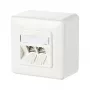 Módulo METZ CONNECT BTR C6A 2 portas 180° M AP - Tomada de ligação, montagem à superfície - RJ-45 x 2 - Branco puro, RAL 9010 (130B11D20002-E)