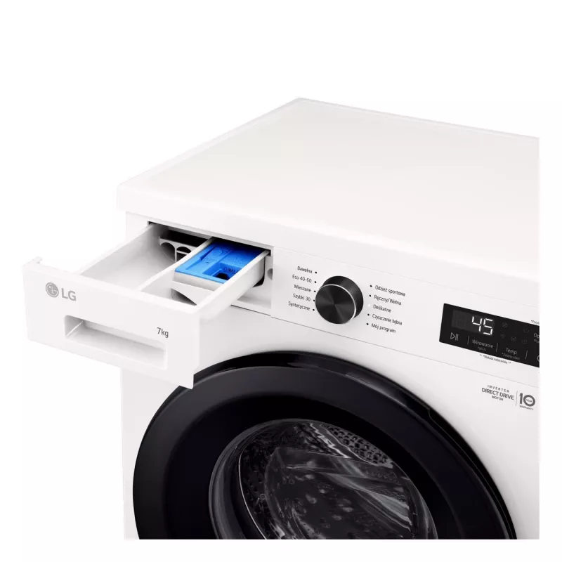 Máquina de lavar roupa LG F2X10S7NWK — carregamento frontal, 600 mm de largura, 540 mm de profundidade, 890 mm de altura, 59 kg de peso líquido