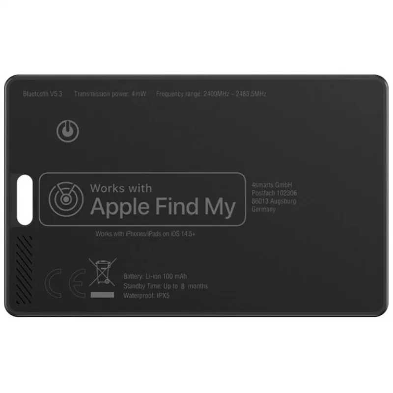 Localizador 4smarts SkyTag Card ReCharge, preto