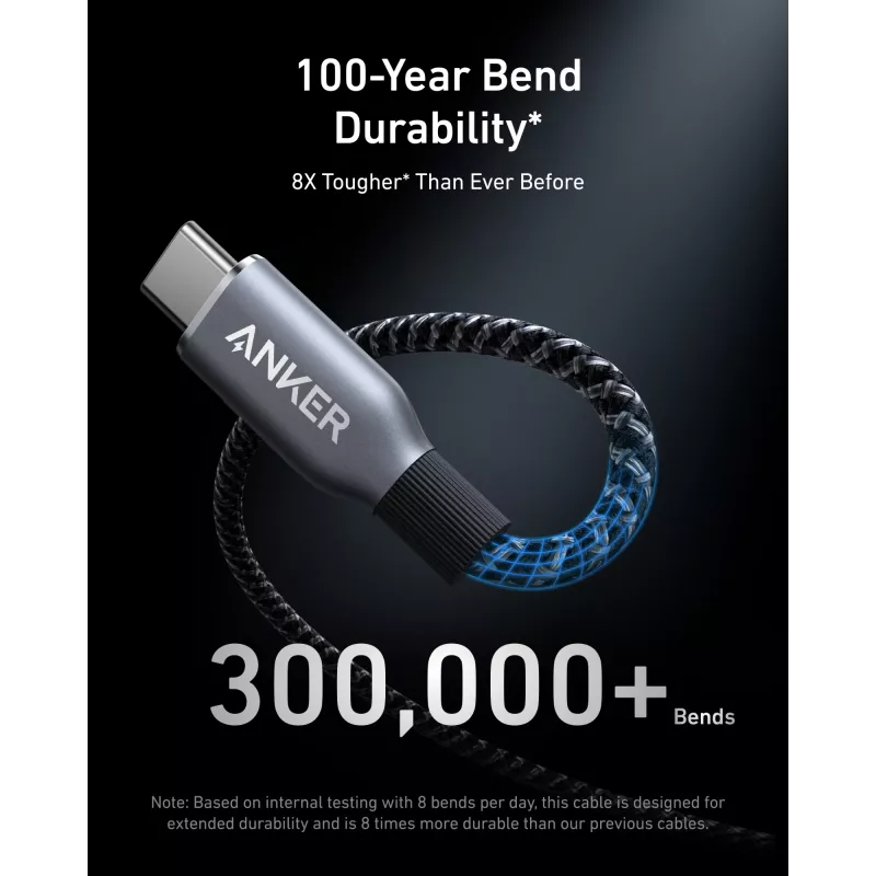 Anker Innovations Prime cabo USB-C para 90cm 240W Upcycled-Geflecht - Cabo - Digital/Dados (A88E2011)