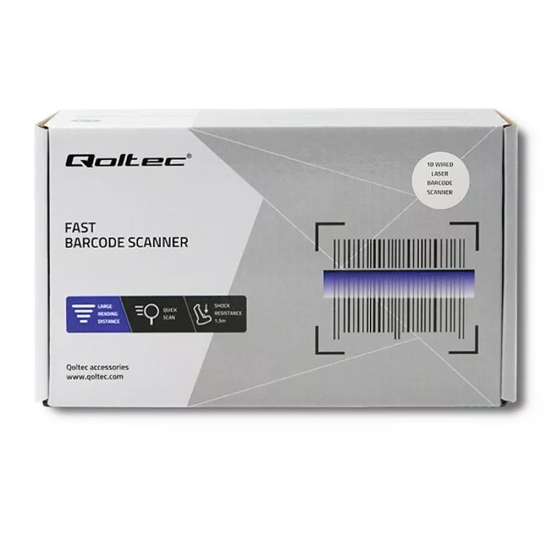 Leitor de códigos de barras de mão Qoltec 50860