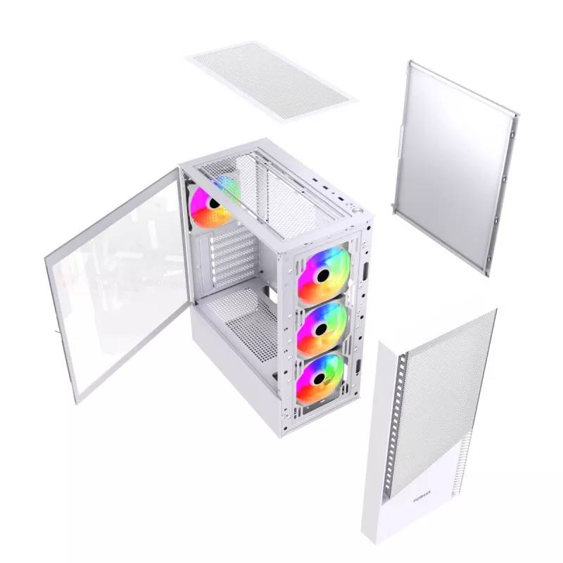 Caixa de PC Midi-Tower Fornax 4300 ATX branco