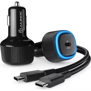 Carregador de automóvel ALOGIC CRC60 carregador universal para dispositivo móvel preto
