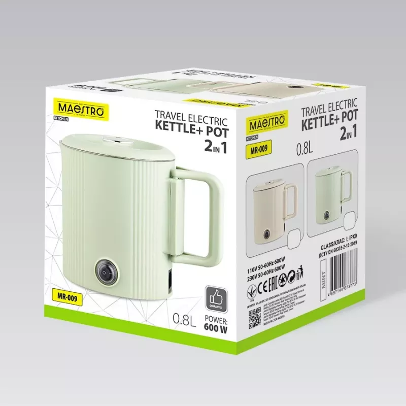 Chaleira elétrica de viagem Maestro MR-009 0,8 L 600 W menta
