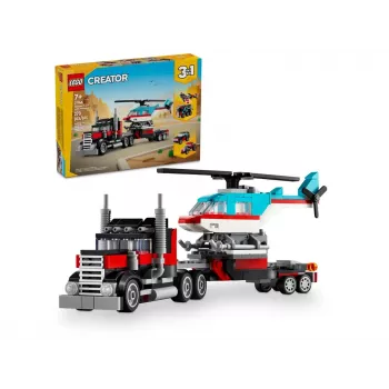 LEGO Creator 2em1 Camião com helicóptero Conjunto 31146, modelo transformável para crianças