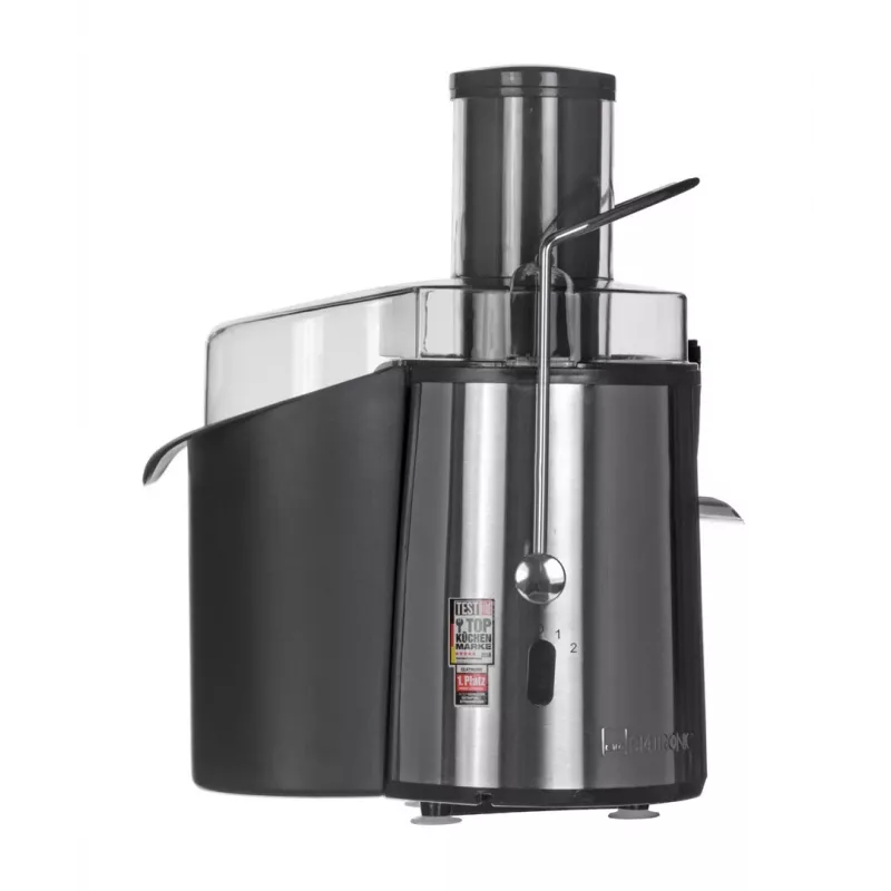 Extrator de sumo CLATRONIC AE 3532 1000 W, caixa em aço inoxidável, depósito de polpa de 2 L, 2 velocidades, anti-pingos