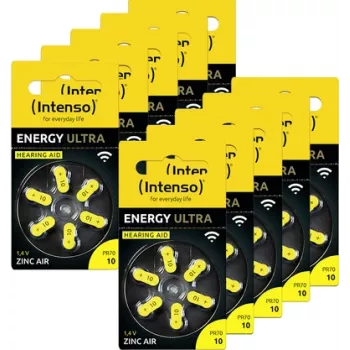 Pilhas para aparelhos auditivos Intenso | Zinco-Ar A10 pack de 60 - Pilha (7504416MP)