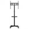 Maclean MC-949 suporte móvel com rodas para TV de 32–55 polegadas, VESA 75×75–400×400, máx. 25 kg, altura 149,5–154,5 cm, inclinação +5°, prateleira, preto