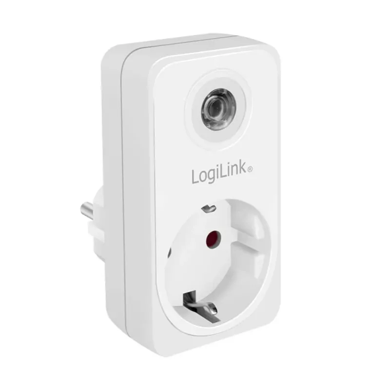 LogiLink PA0263 Ficha adaptadora com sensor crepuscular, branco, tipo F
