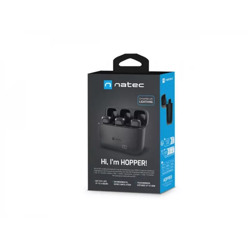 NATEC Hopper Black microfone lavalier/de lapela