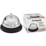 Campainha de mesa WEDO 62 4411 — Campainha de mesa/serviço em metal, base preta, cúpula prateada, Ø 8,5 cm, 60 mm de altura