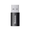 Adaptador Baseus Ingenuity USB Type-A (conector fêmea) para USB Type-C (ficha macho) 10 Gbit/s, preto, 14×22×8 mm