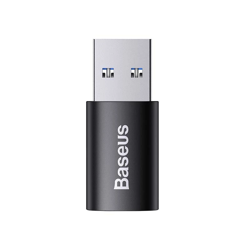 Adaptador Baseus Ingenuity USB Type-A (conector fêmea) para USB Type-C (ficha macho) 10 Gbit/s, preto, 14×22×8 mm